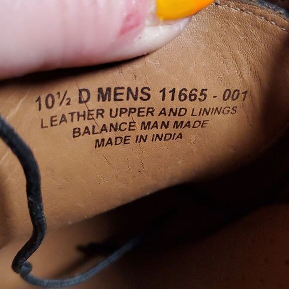 Florsheim Black Square Cap Toe Oxford‎ Shoes Perforated Seam Size 10½D 11665-001 - Picture 8 of 9